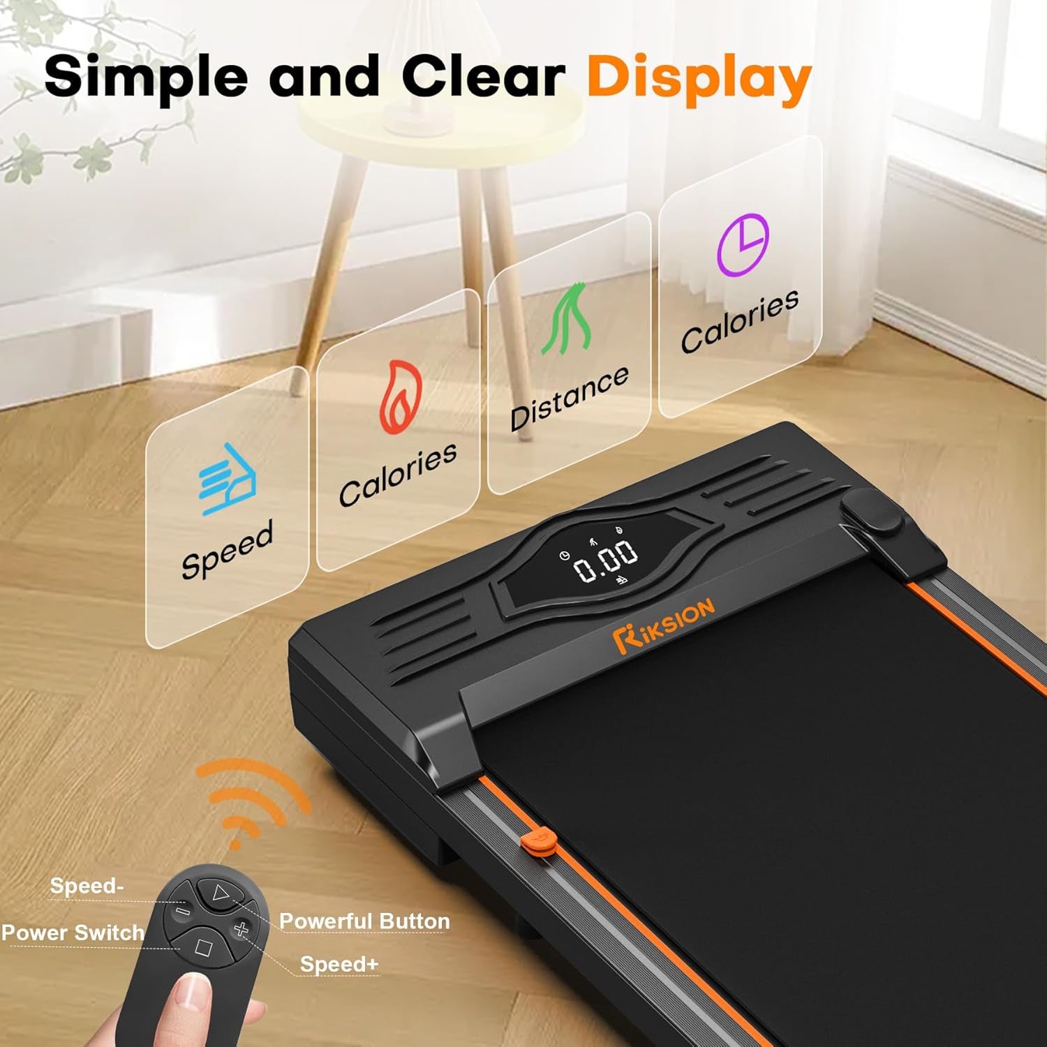 Walking Pad Treadmill, under Desk Treadmill, Portable Foldable Compact Walking Pad with Remote Control for Home/Office, Free Installation